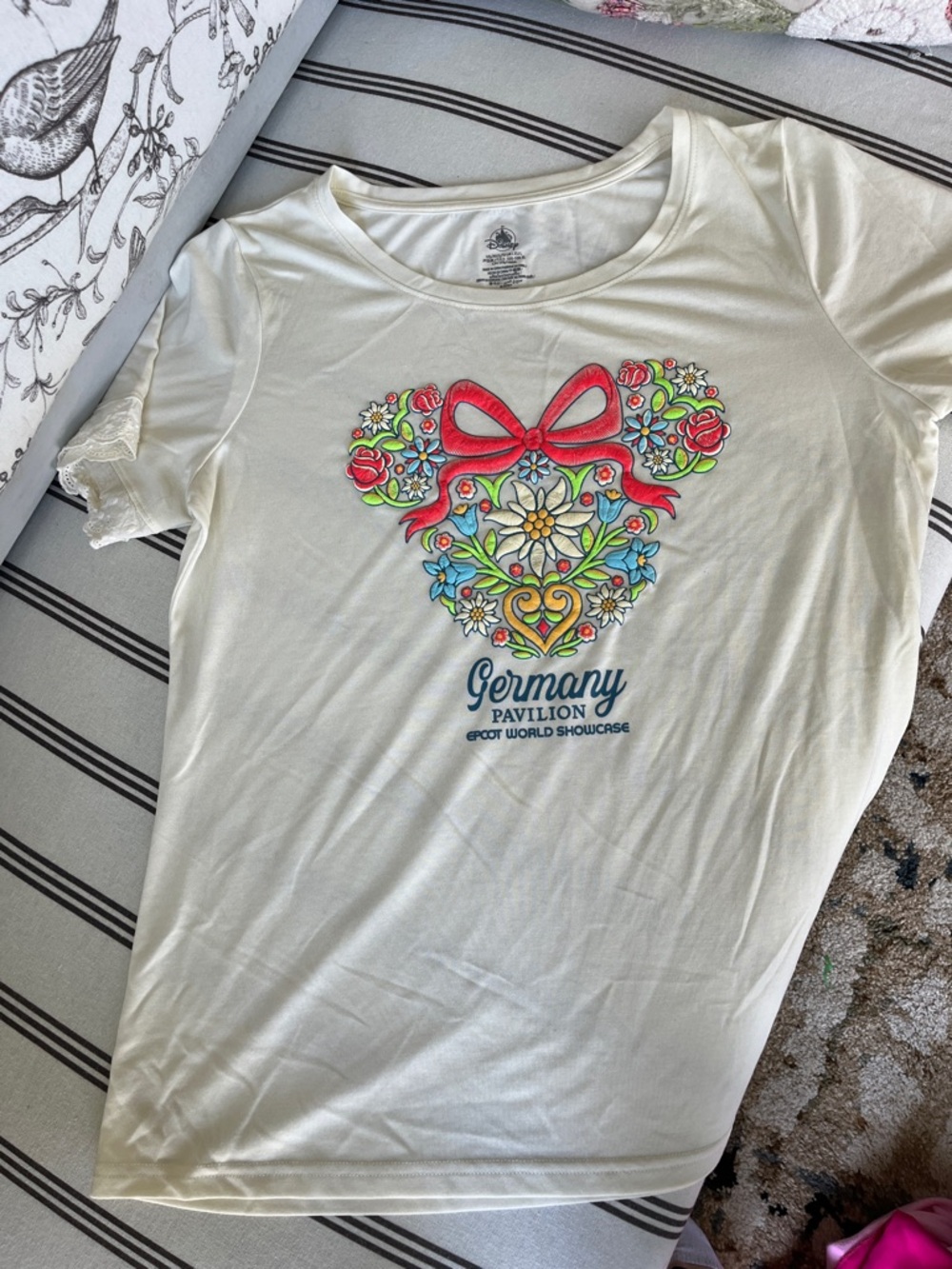Disney Germany Pavilion Floral Bow Graphic Tee - Cream